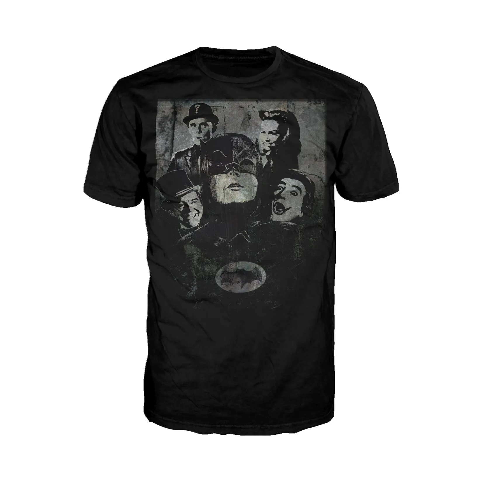 Batman 66 Villians Quartet Graff Official Men's T-shirt (Black)
