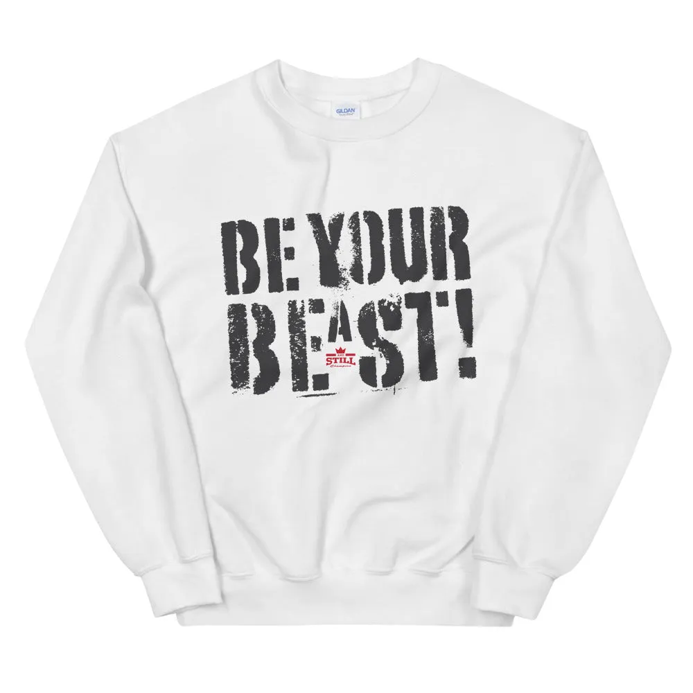 Be Your Beast women's training sweatshirt with ASC logo on back label