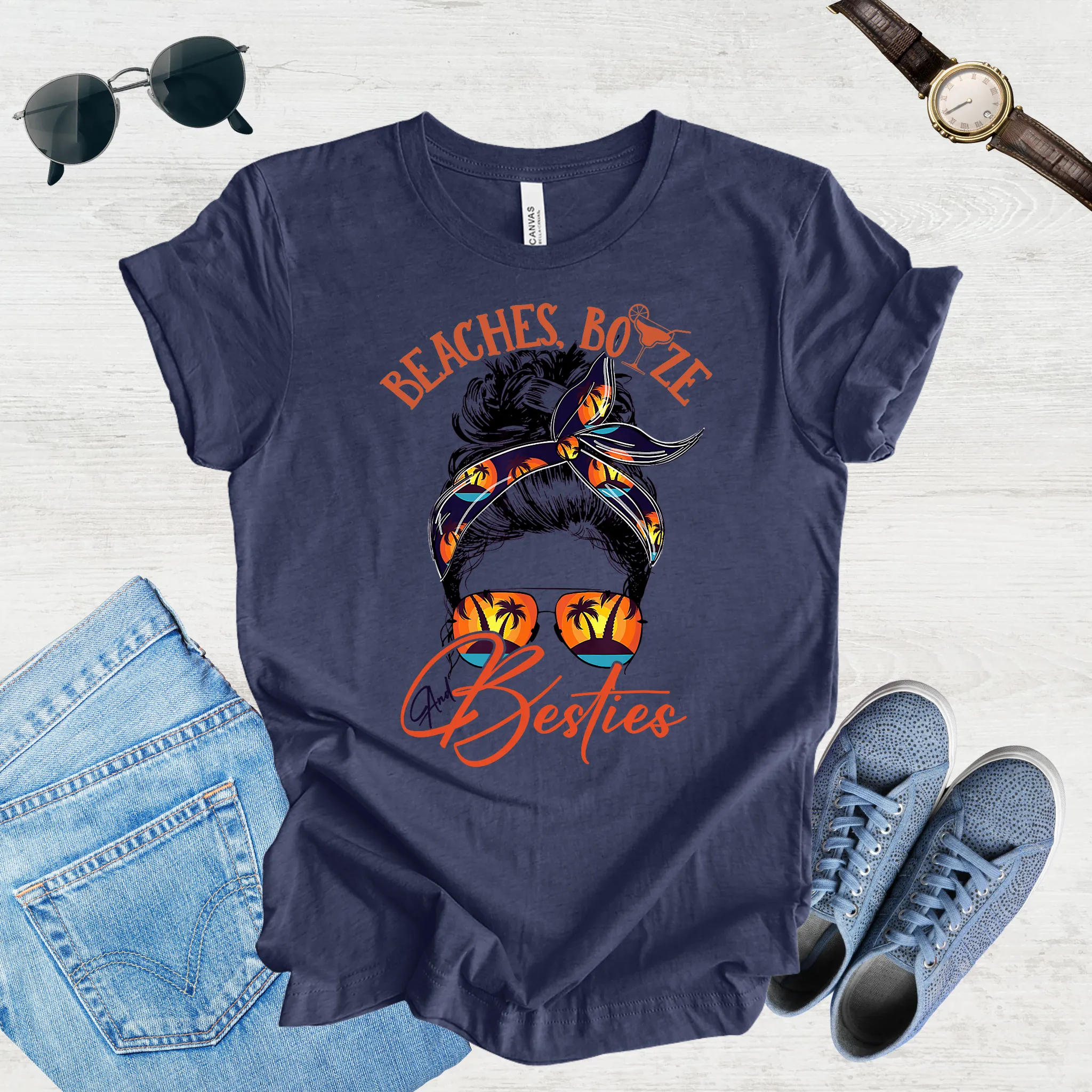 Beaches, Breeze & Besties Tee