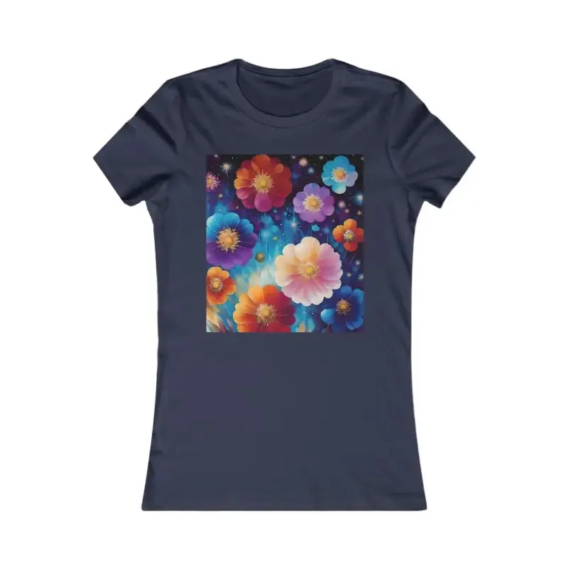Beautiful Flowers Favorite Tee on Vibrant Background