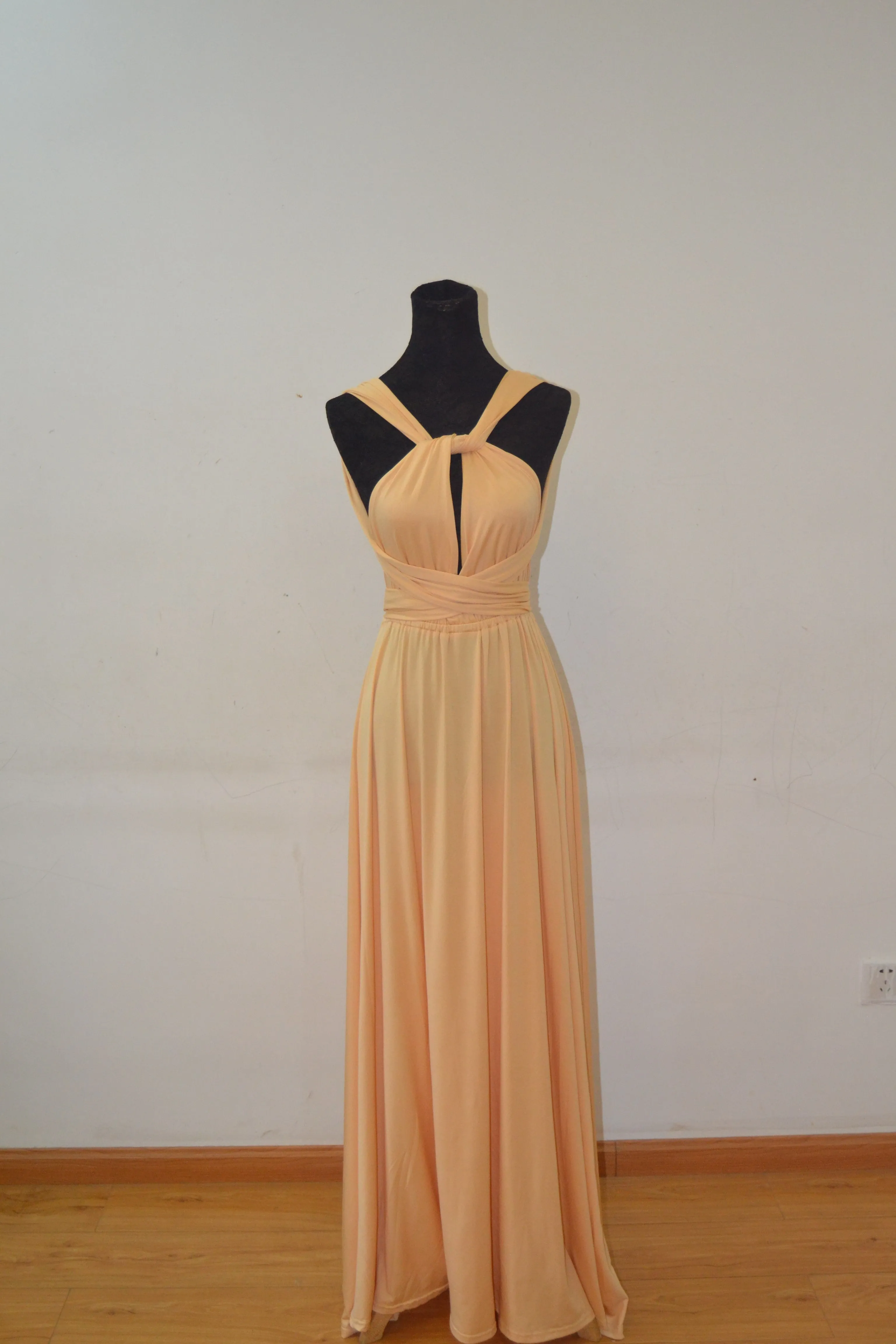 Beautiful Light Champagne Multi Way Bridesmaid Dress, Women Summer Dress,Convertible Dresses