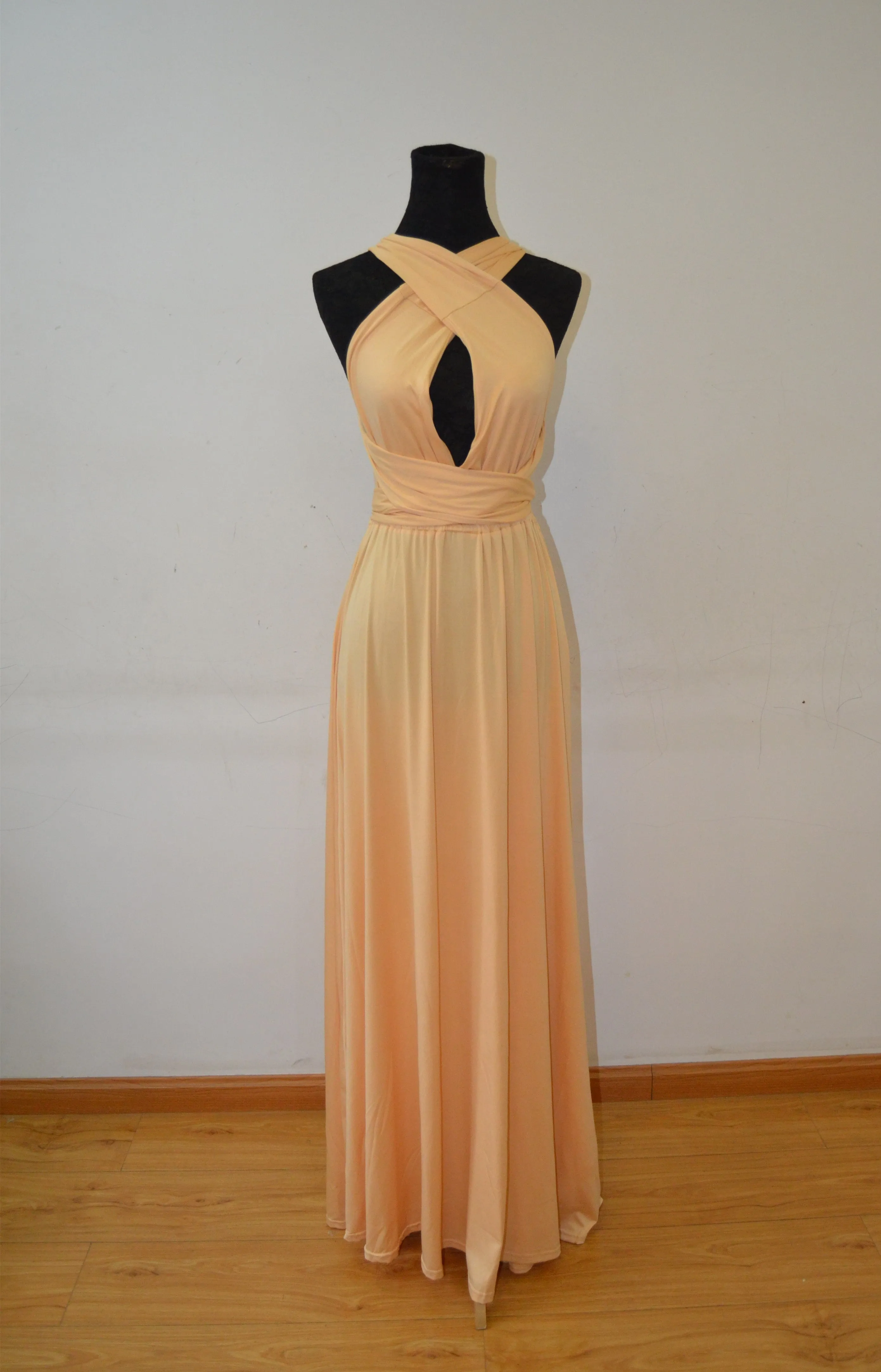 Beautiful Light Champagne Multi Way Bridesmaid Dress, Women Summer Dress,Convertible Dresses