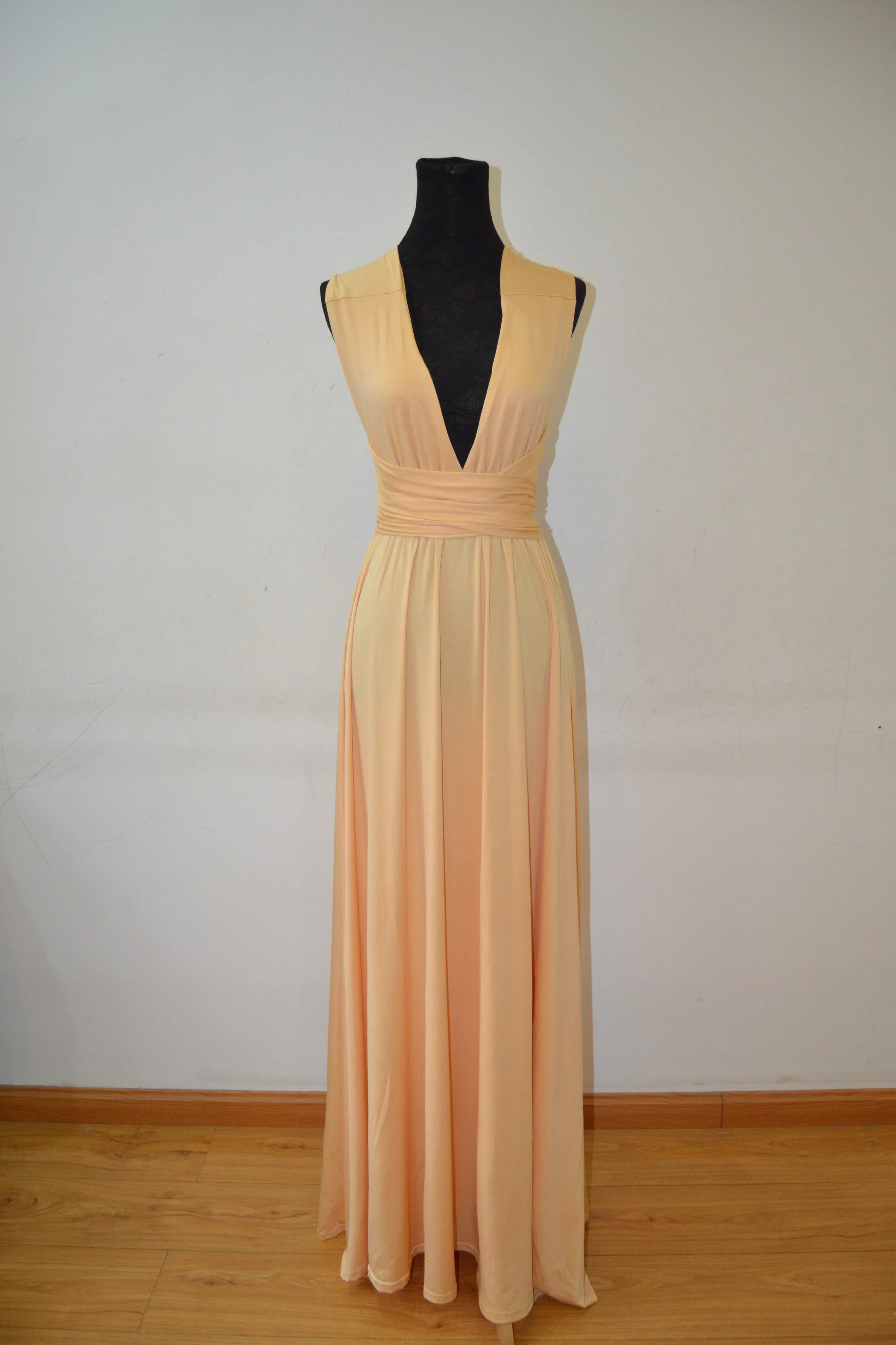 Beautiful Light Champagne Multi Way Bridesmaid Dress, Women Summer Dress,Convertible Dresses