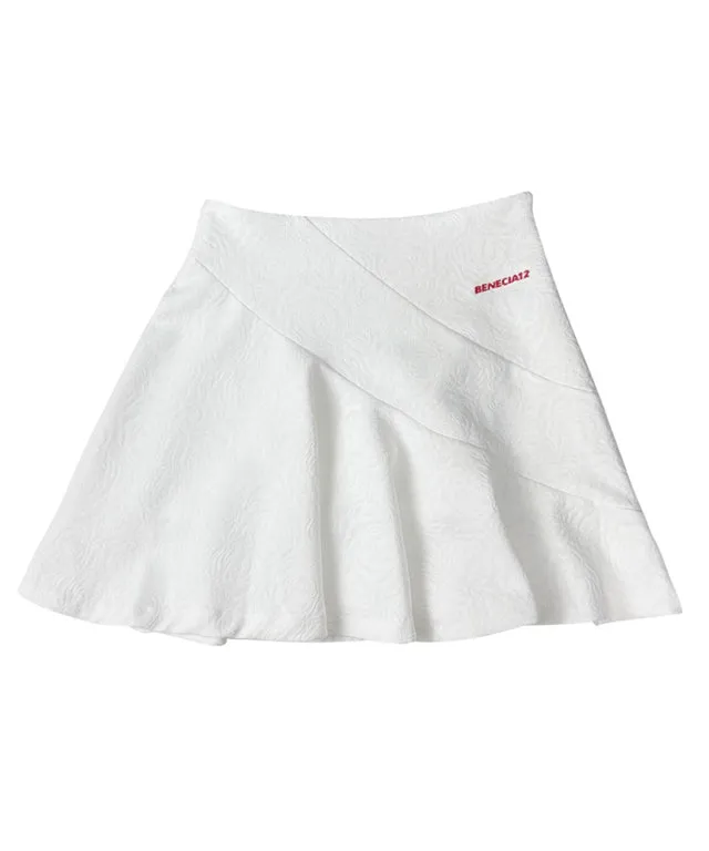 BENECIA 12 Rose Jacquard Culotte - White