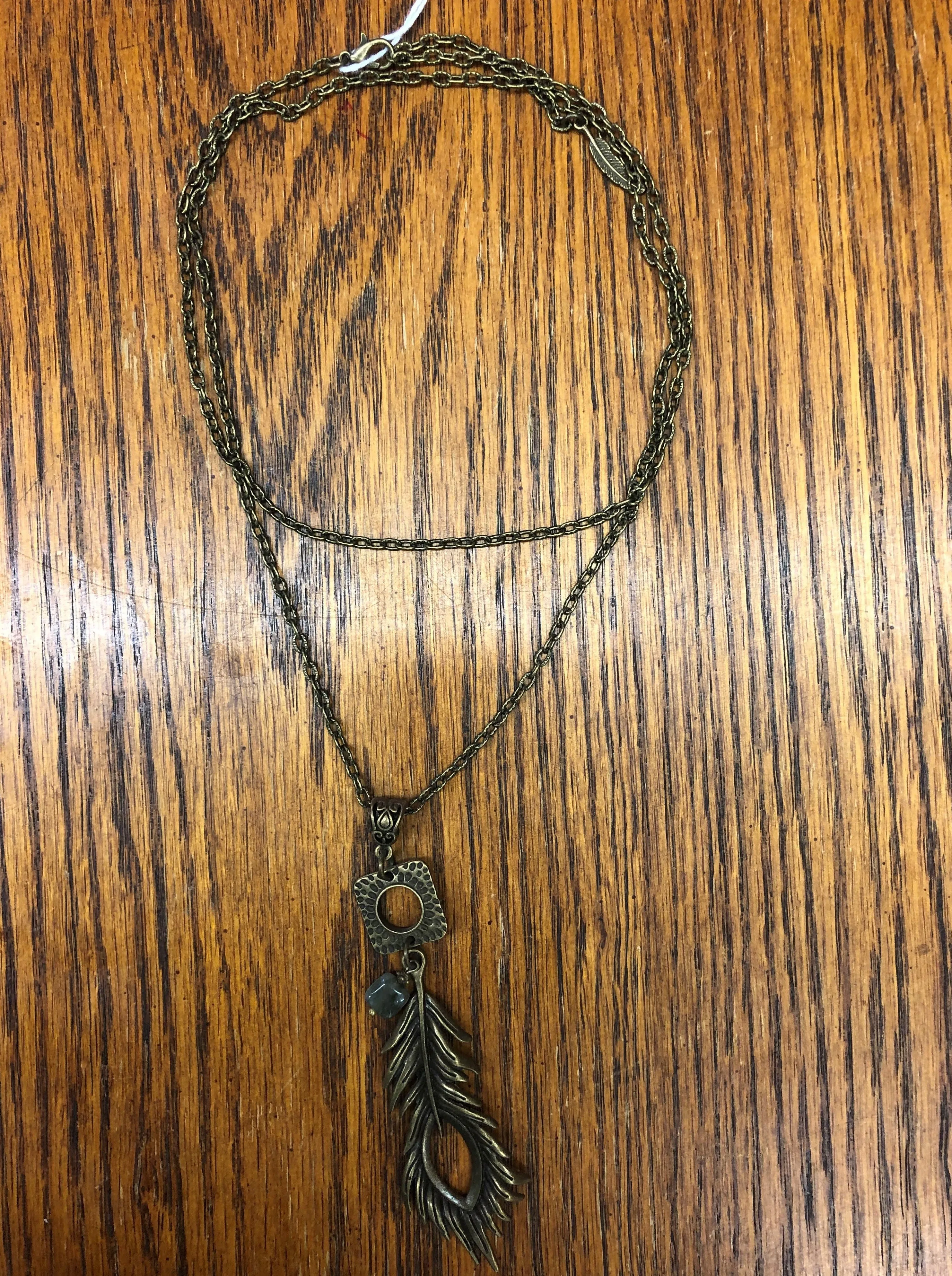BGGemstoneNecklace Necklace - Gemstone/Leaf/Feather/Arrow