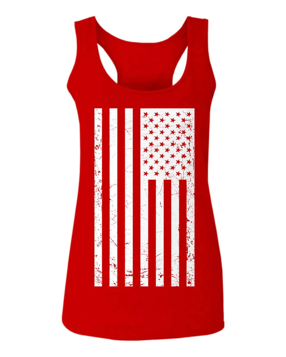 Big Vintage American Flag United States America Marine USA  women's Tank Top sleeveless Racerback
