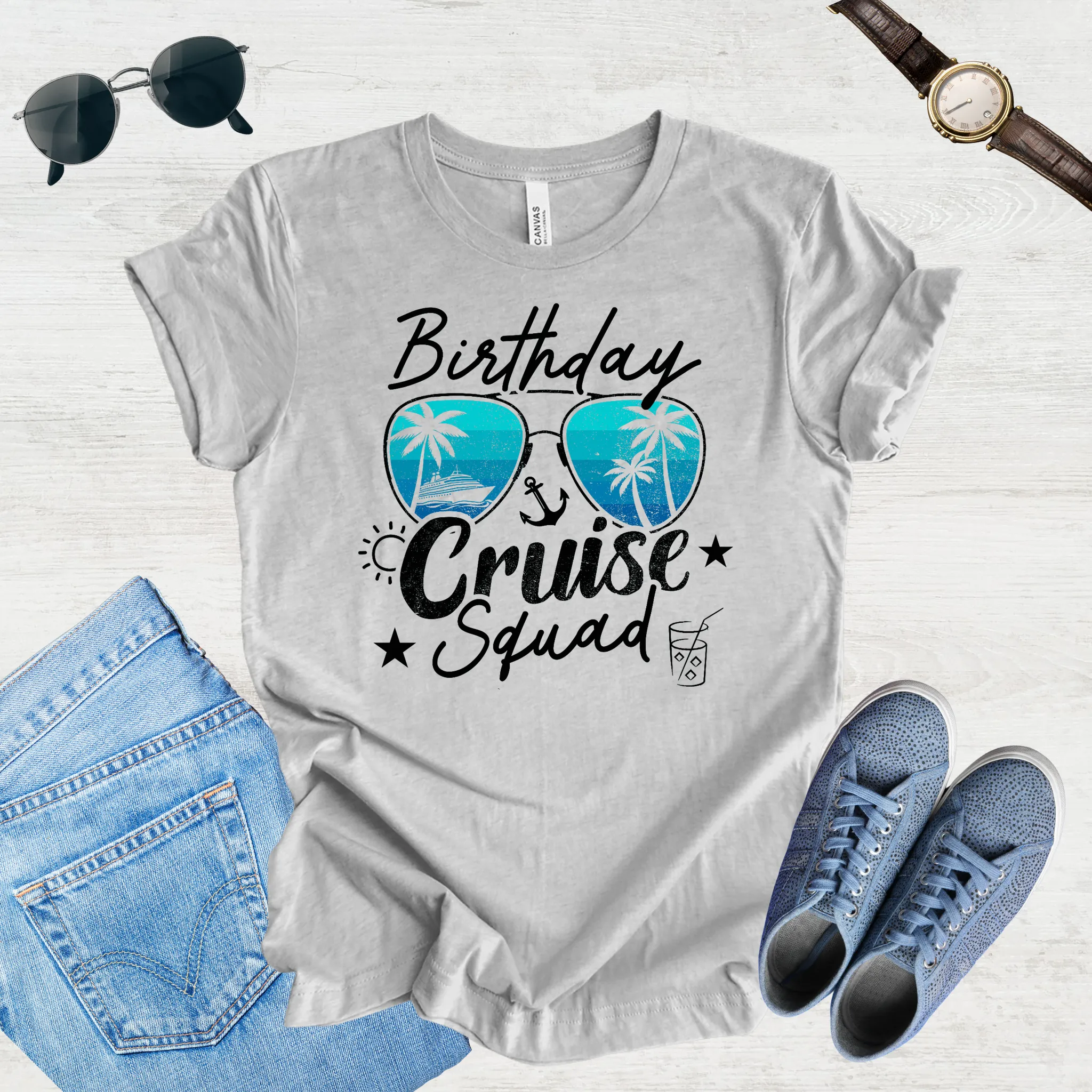Birthday Cruise Squad Tee