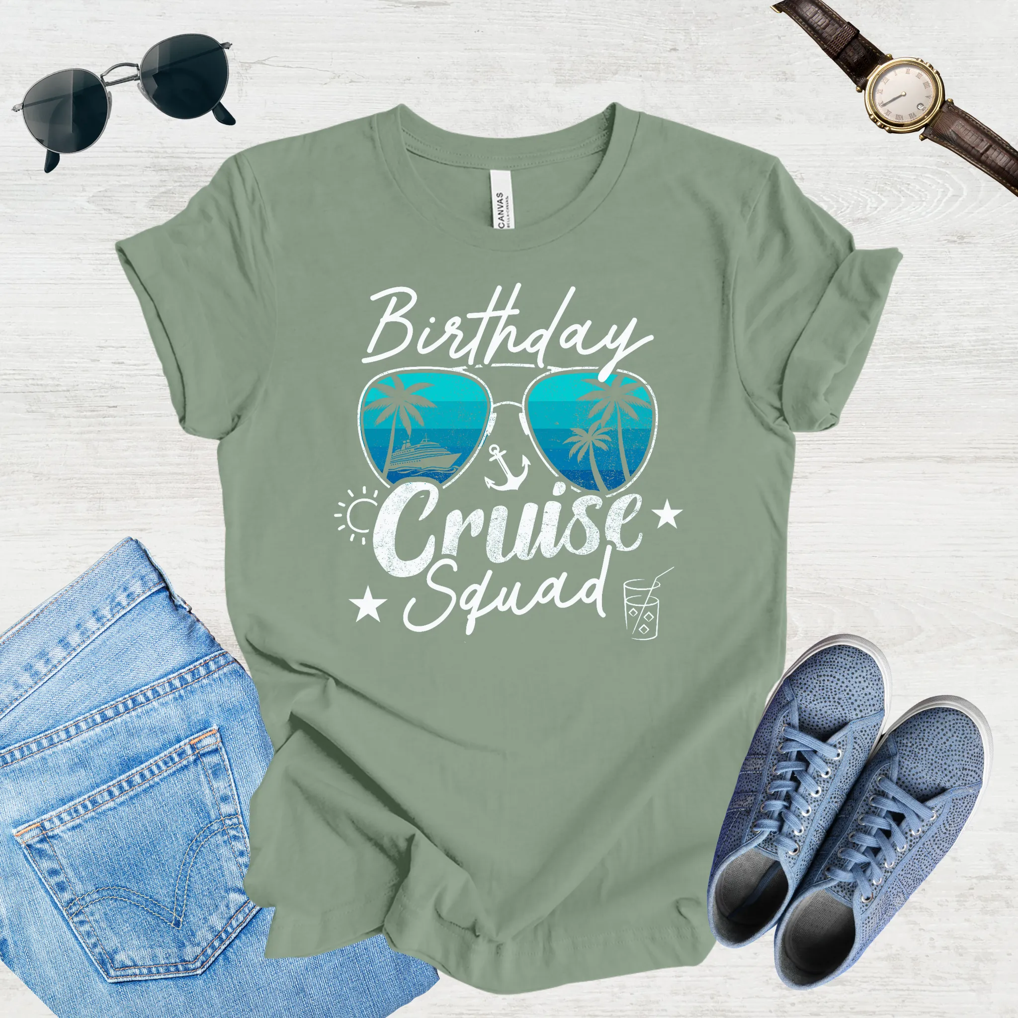 Birthday Cruise Squad Tee