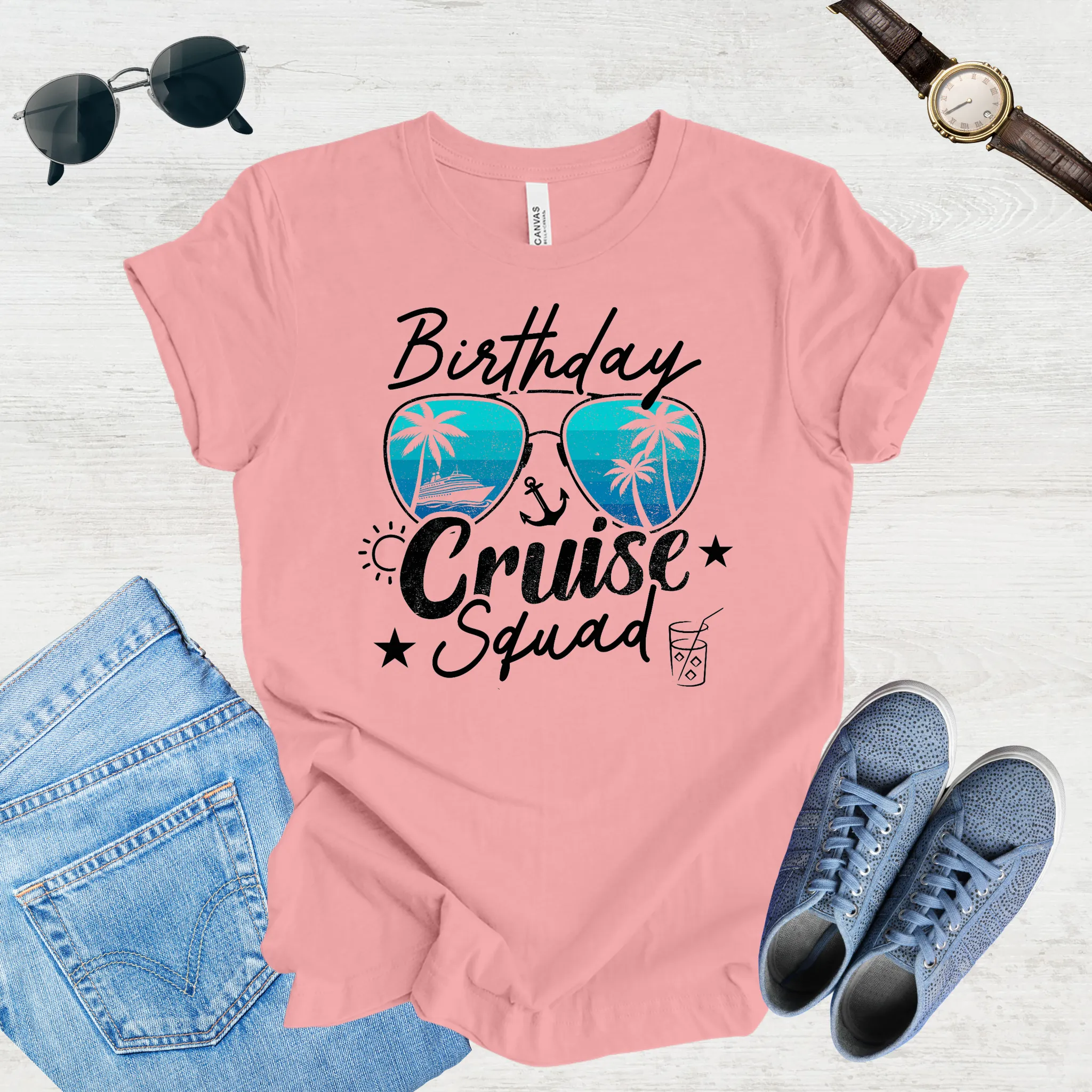 Birthday Cruise Squad Tee