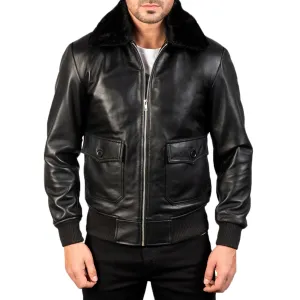 Black & White Leather Bomber Jacket: A Modern Classic