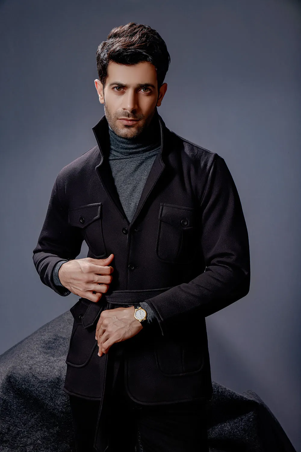 Black Belted Safari Jacket