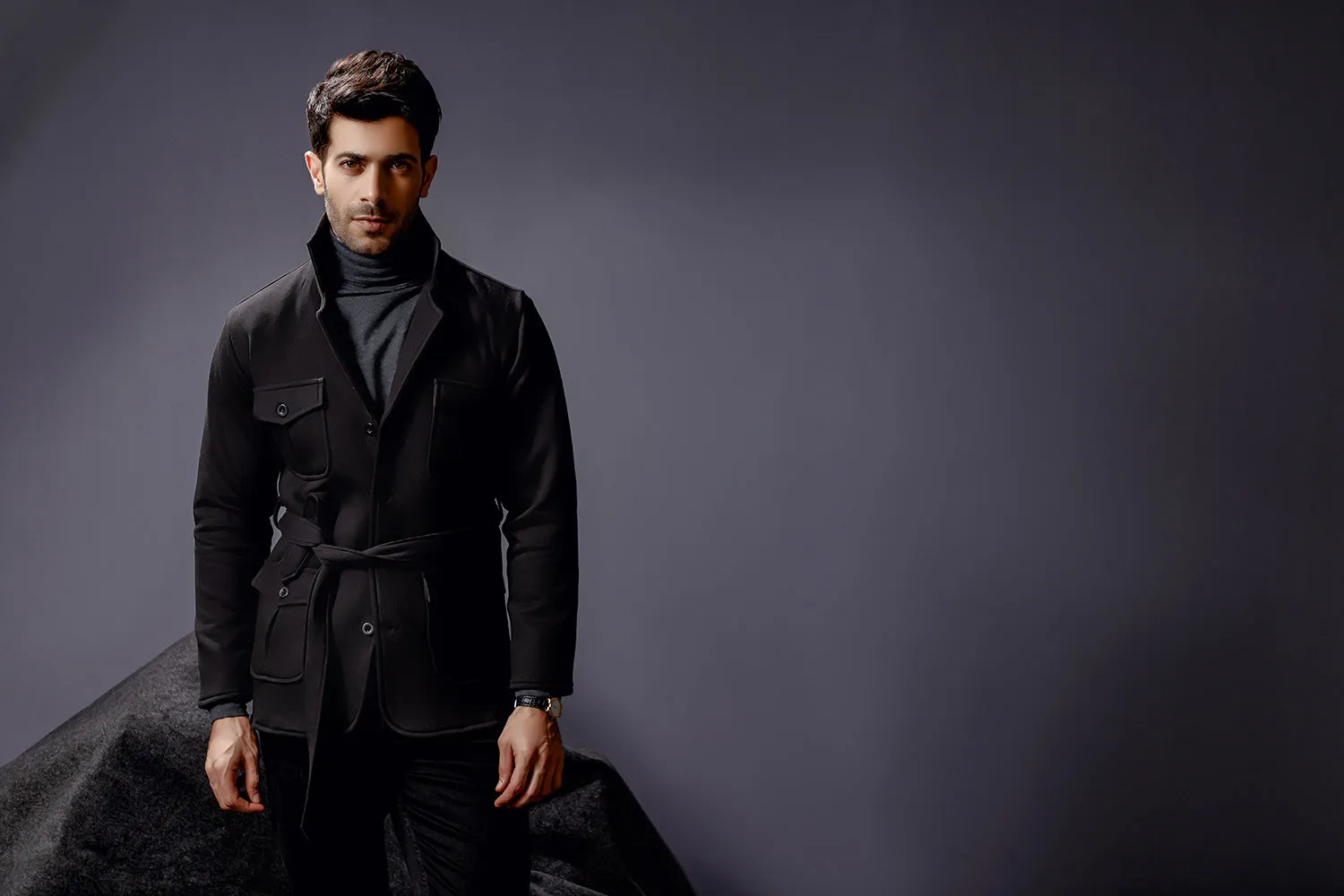 Black Belted Safari Jacket