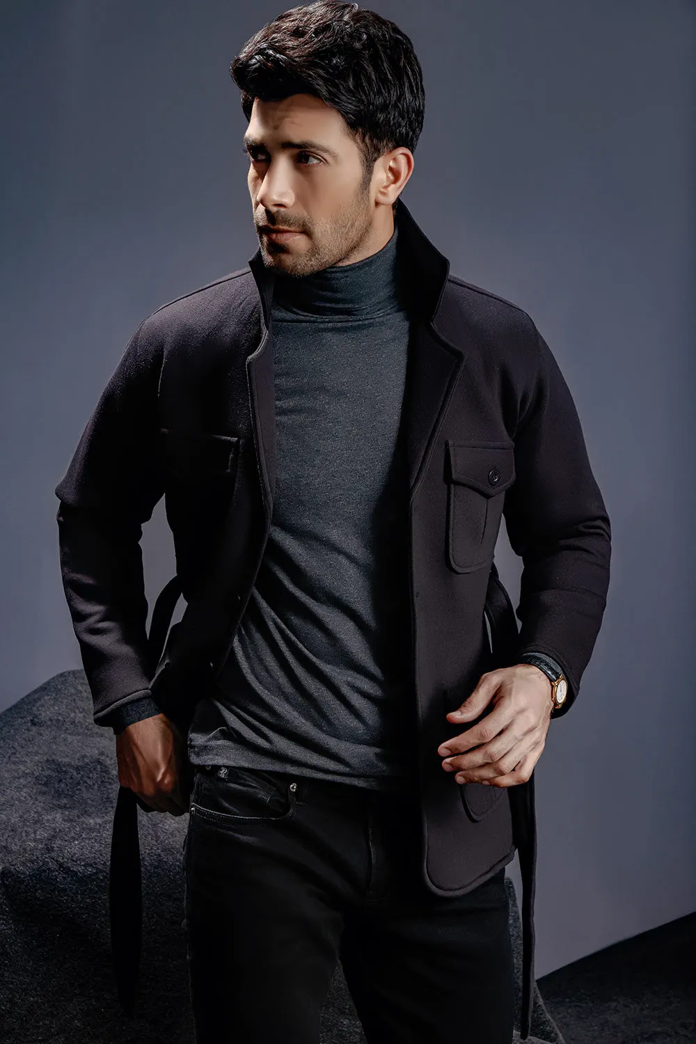 Black Belted Safari Jacket