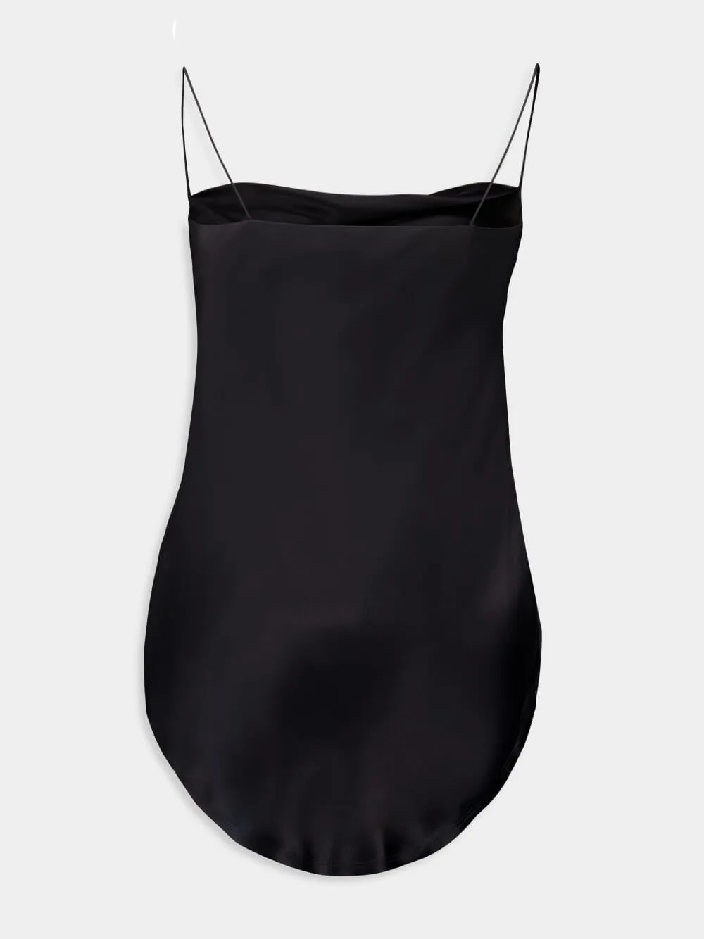 Black Draped Satin Top