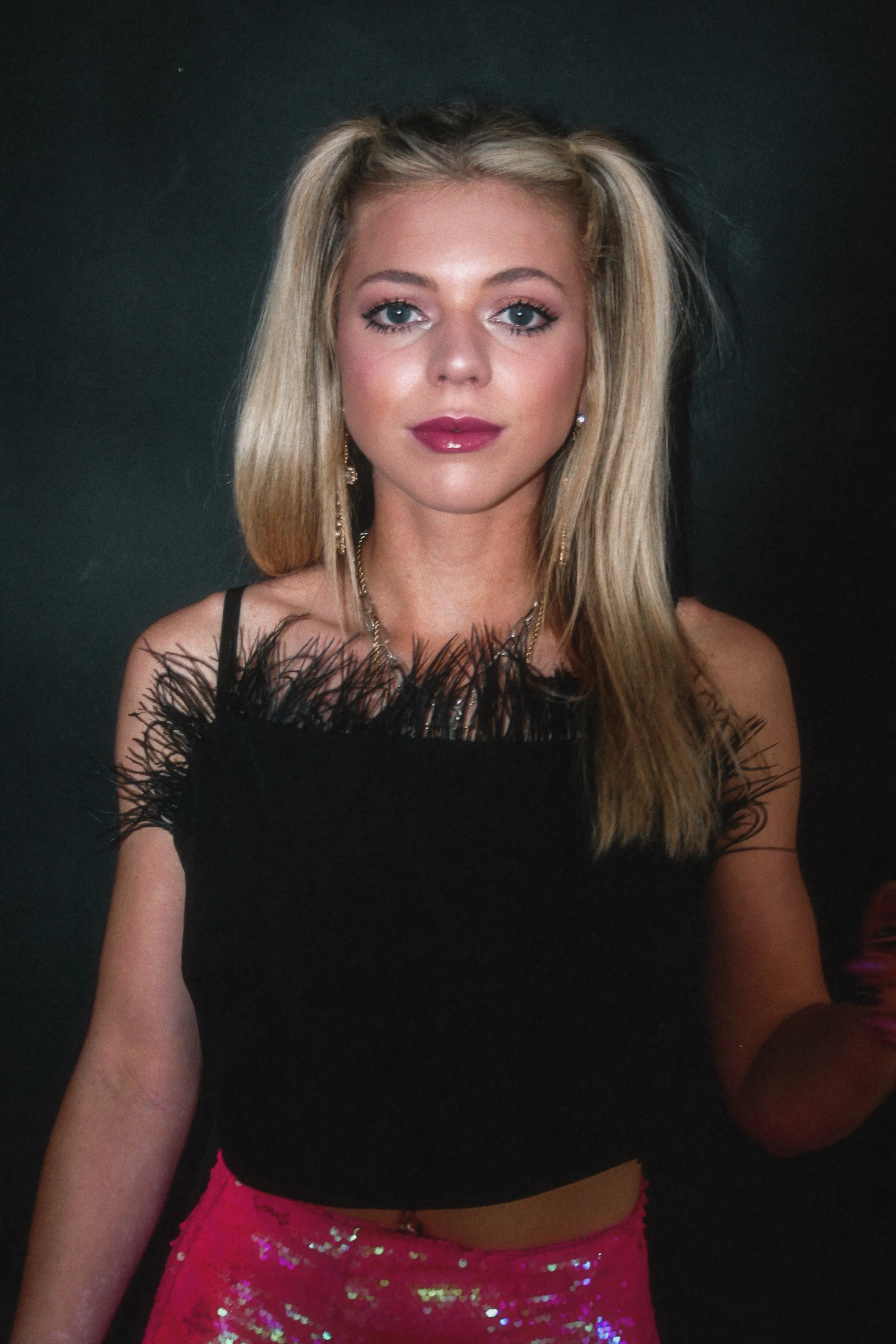 Black Feather Cami Top