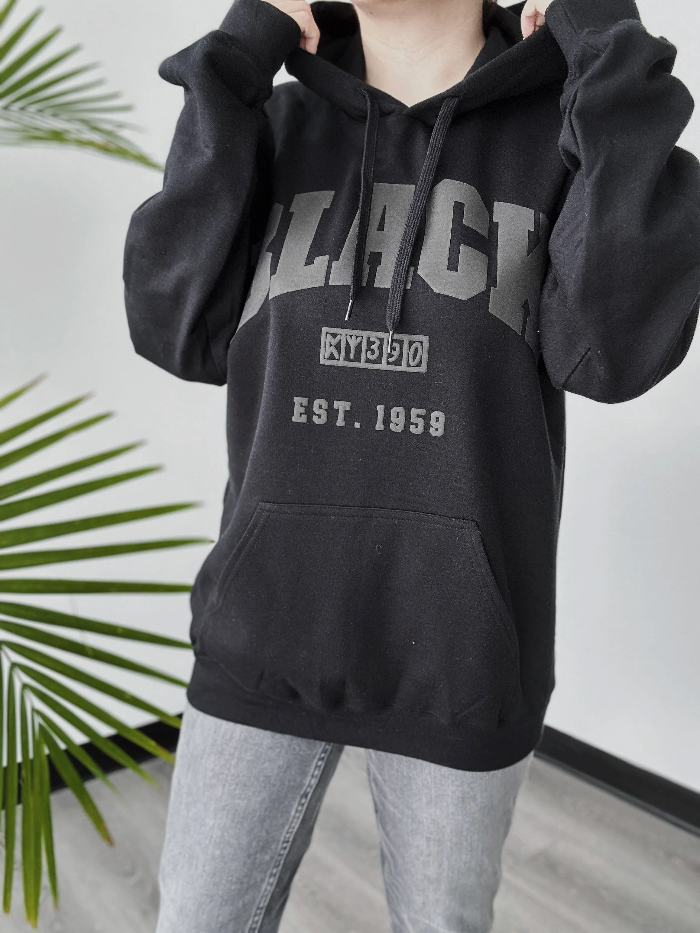 Black Surname Graphic Hoodie