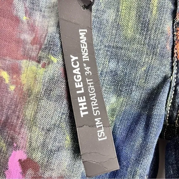 BlankNYC Hand Painted 'Crazy Legs' Splatter Design Slim Straight Leg Jeans 27