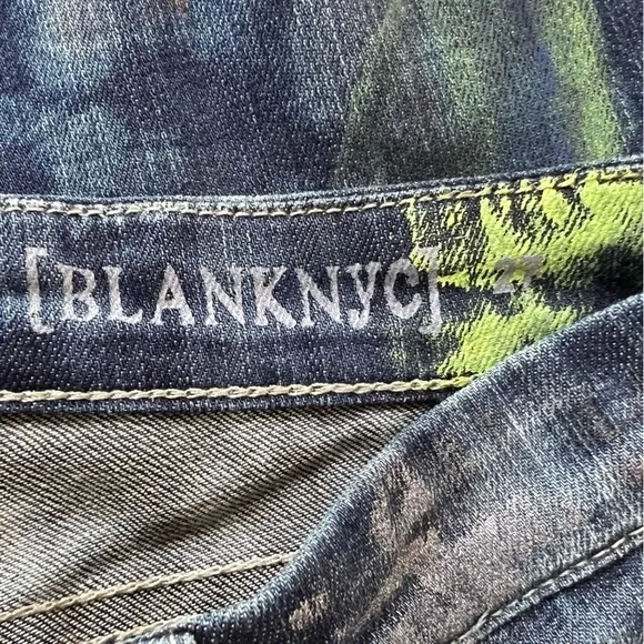 BlankNYC Hand Painted 'Crazy Legs' Splatter Design Slim Straight Leg Jeans 27