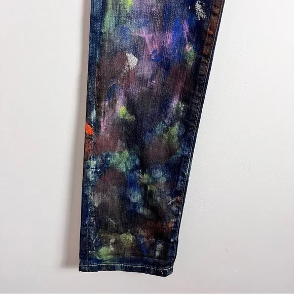 BlankNYC Hand Painted 'Crazy Legs' Splatter Design Slim Straight Leg Jeans 27