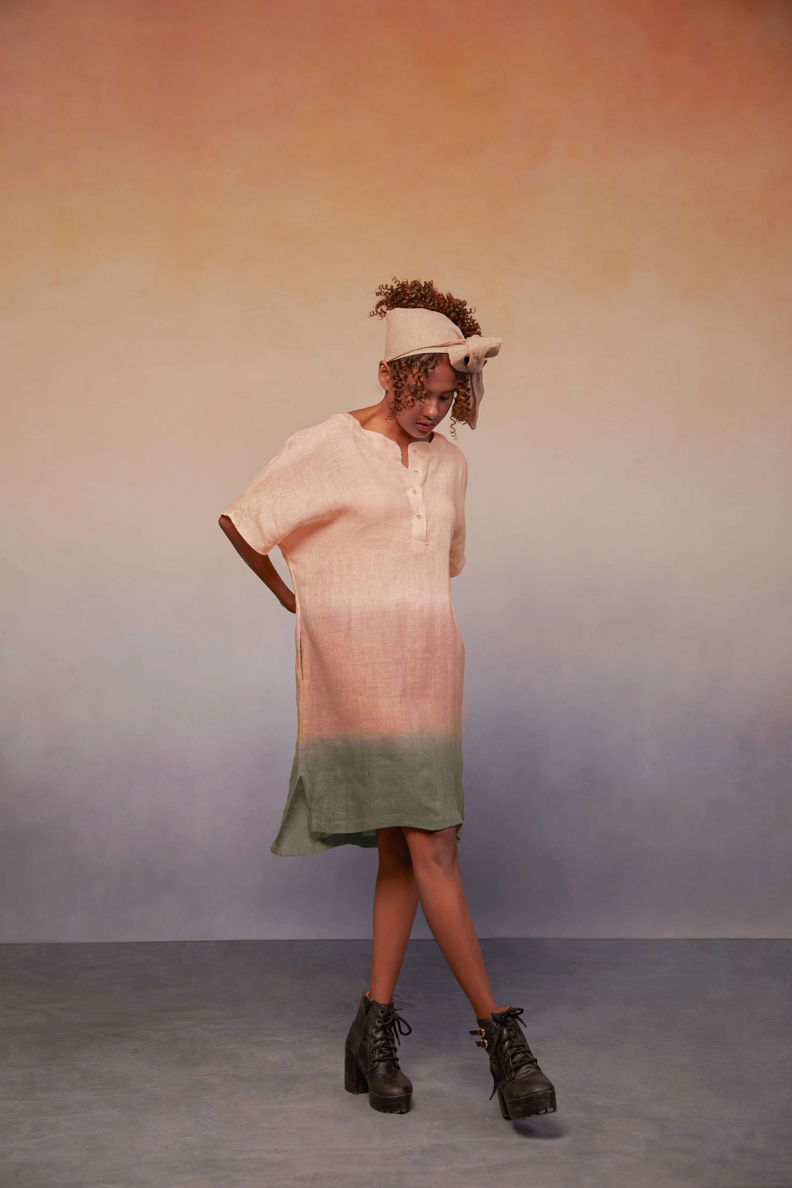 BLOCK DRESS OMBRE