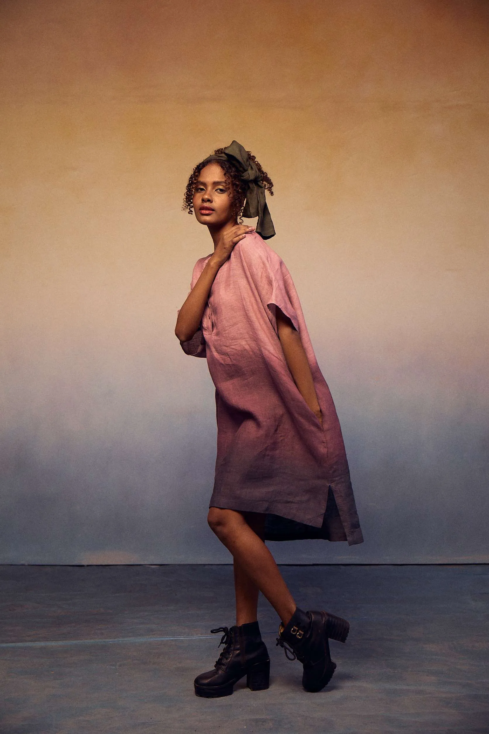 BLOCK DRESS OMBRE