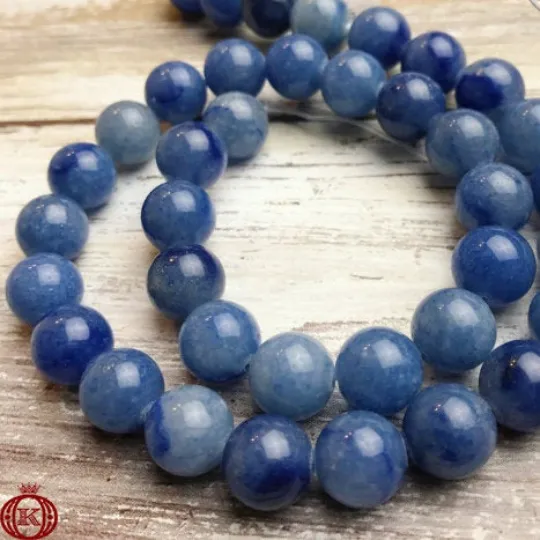 Blue Aventurine Beads Smooth Round