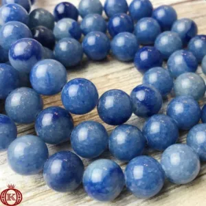 Blue Aventurine Beads Smooth Round