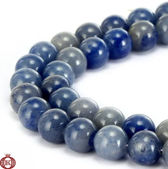 Blue Aventurine Beads Smooth Round