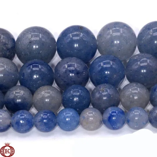 Blue Aventurine Beads Smooth Round