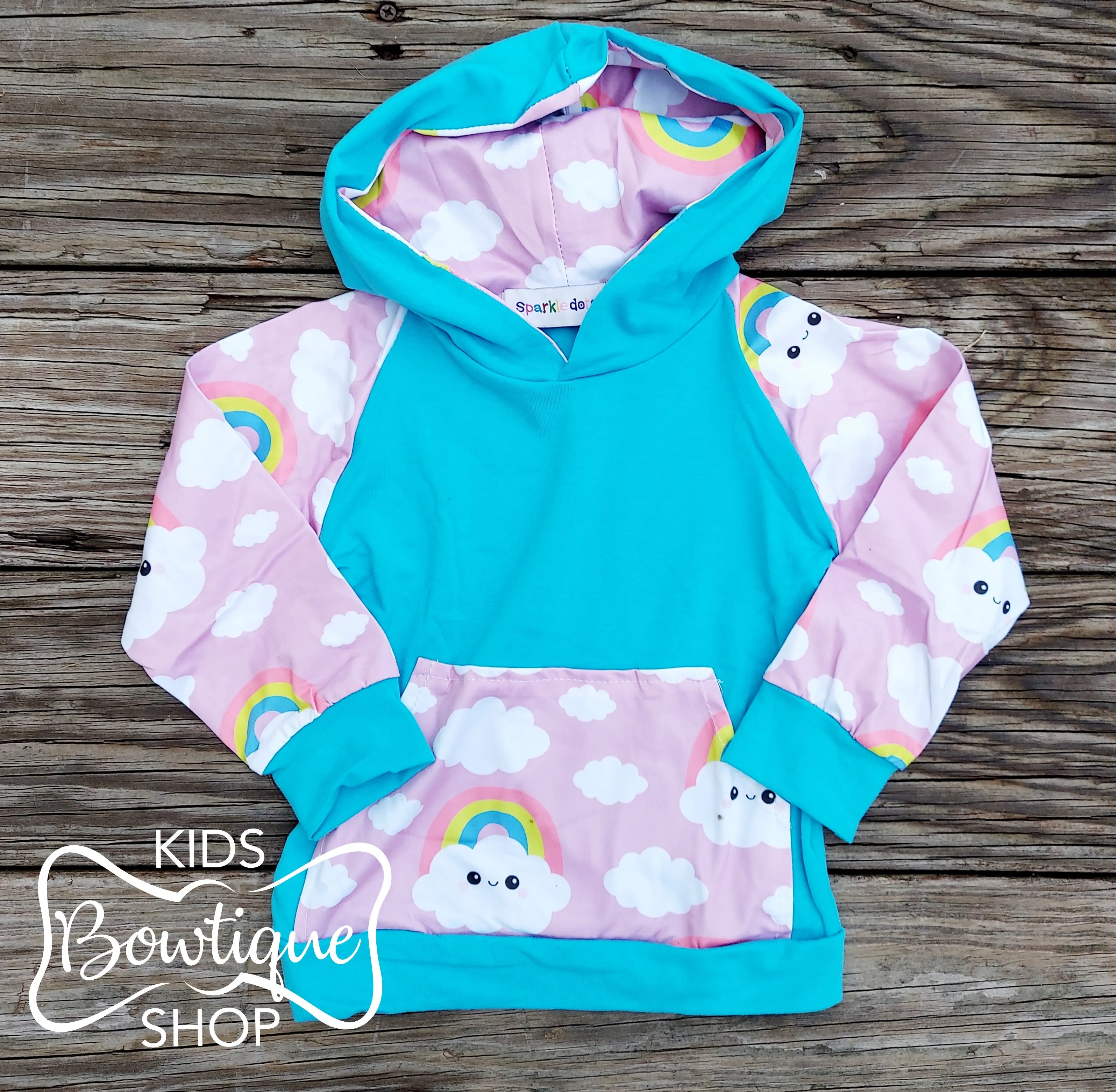 Blue Happy Clouds Hoodie