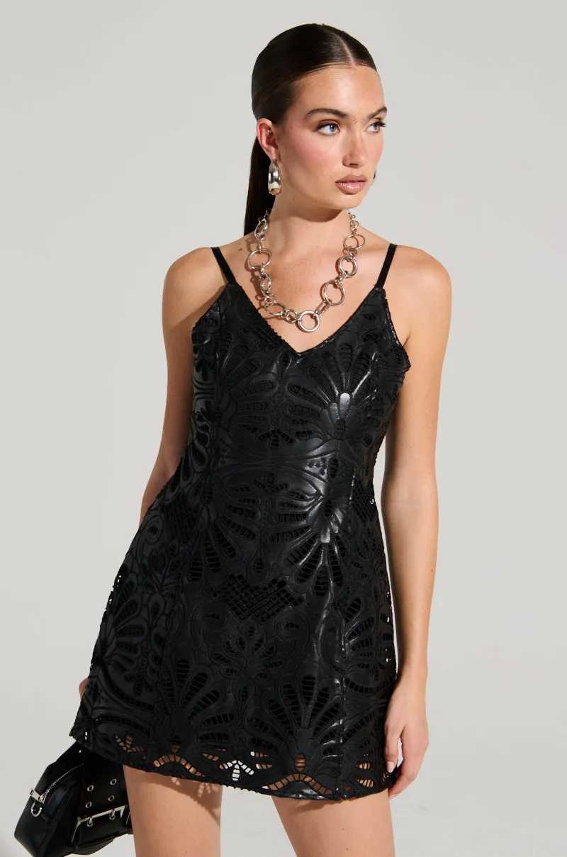BOUNDLESS LEATHER MINI DRESS