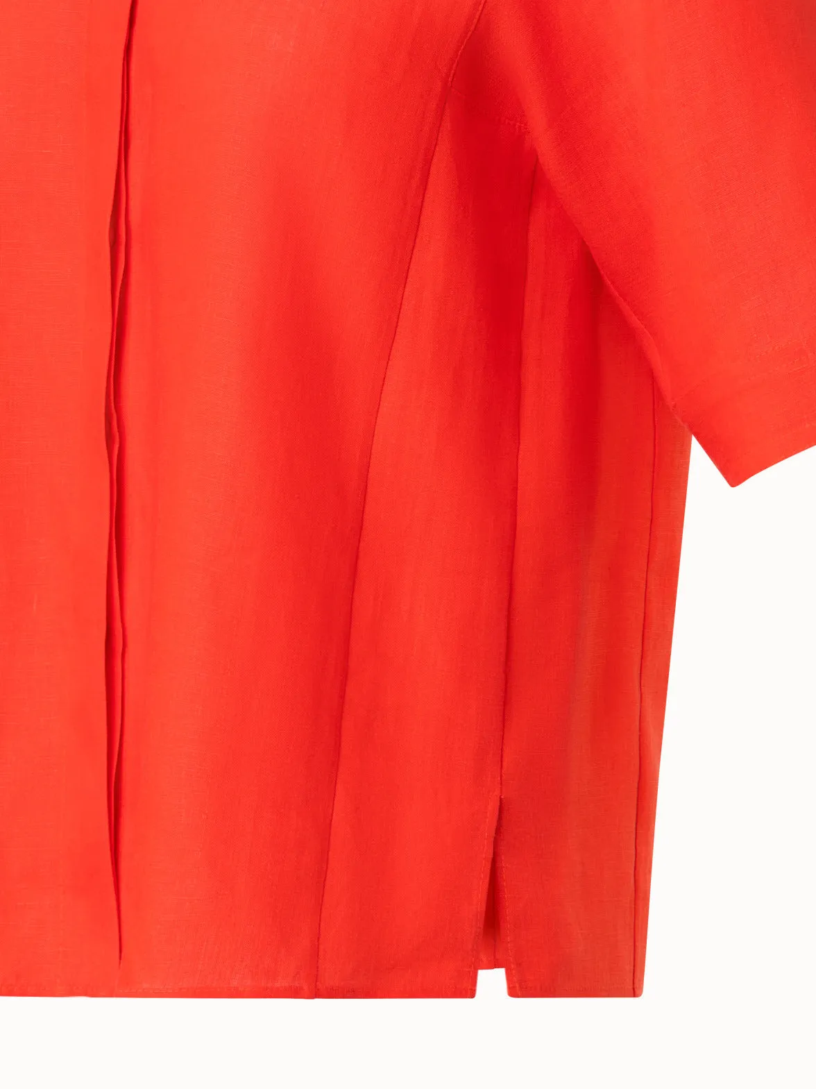 Boxy Shirt Blouse In Linen Voile