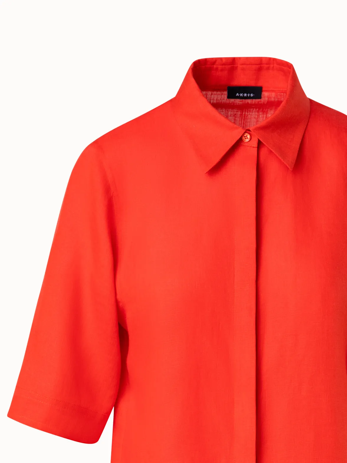 Boxy Shirt Blouse In Linen Voile