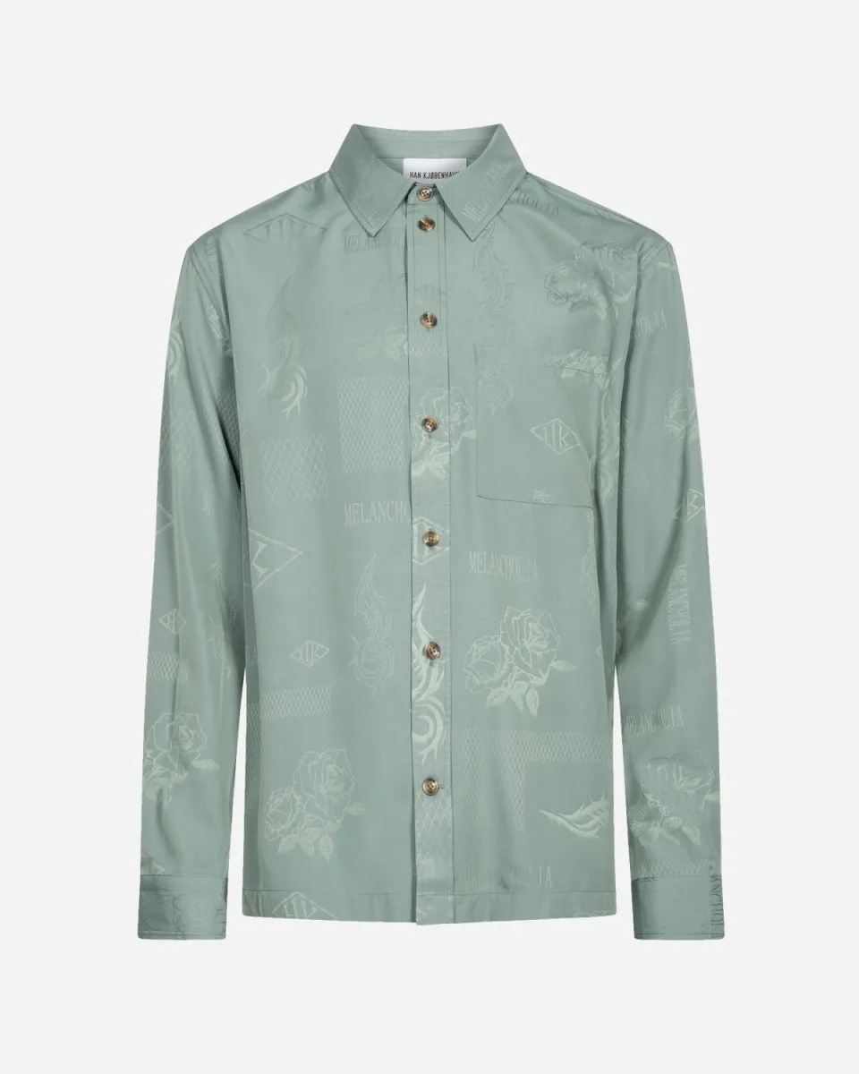 Boxy Shirt Long Sleeve  - Dusty Green