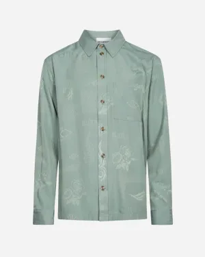 Boxy Shirt Long Sleeve  - Dusty Green