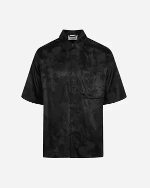 Boxy Shirt Short Sleeve - Black Jaquard