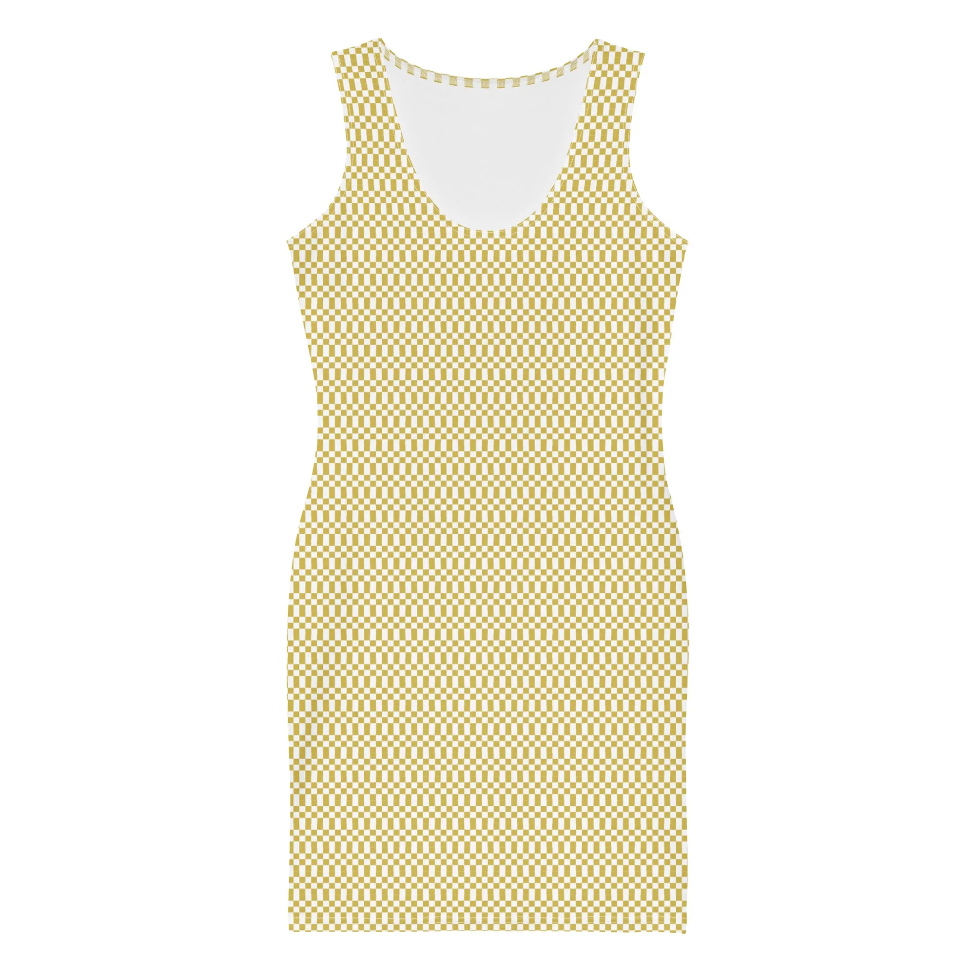 Bright Gold Micro Checker Dress