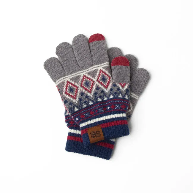 Britt's Knits - Kids Fair Isle Gloves - Raspberry
