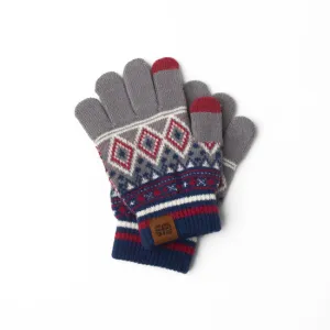 Britt's Knits - Kids Fair Isle Gloves - Raspberry
