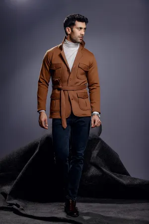 Brown Belted Safari Jacket