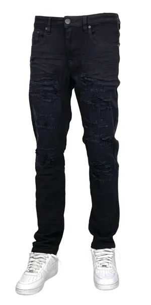 BTP24035X: Slim Fit Rip & Repair Jeans (Plus Size)