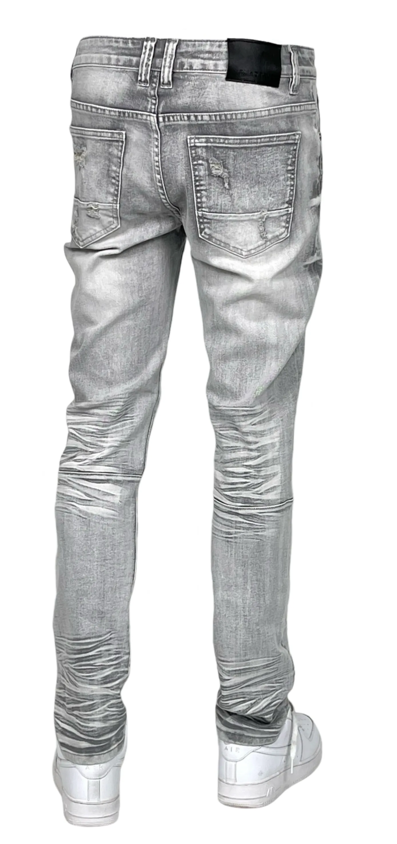 BTP24035X: Slim Fit Rip & Repair Jeans (Plus Size)