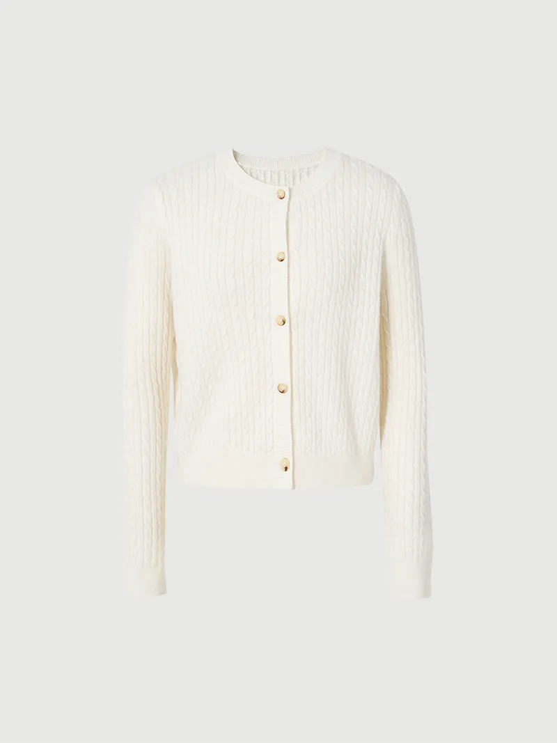 Cable Knit Cashmere Cardigan