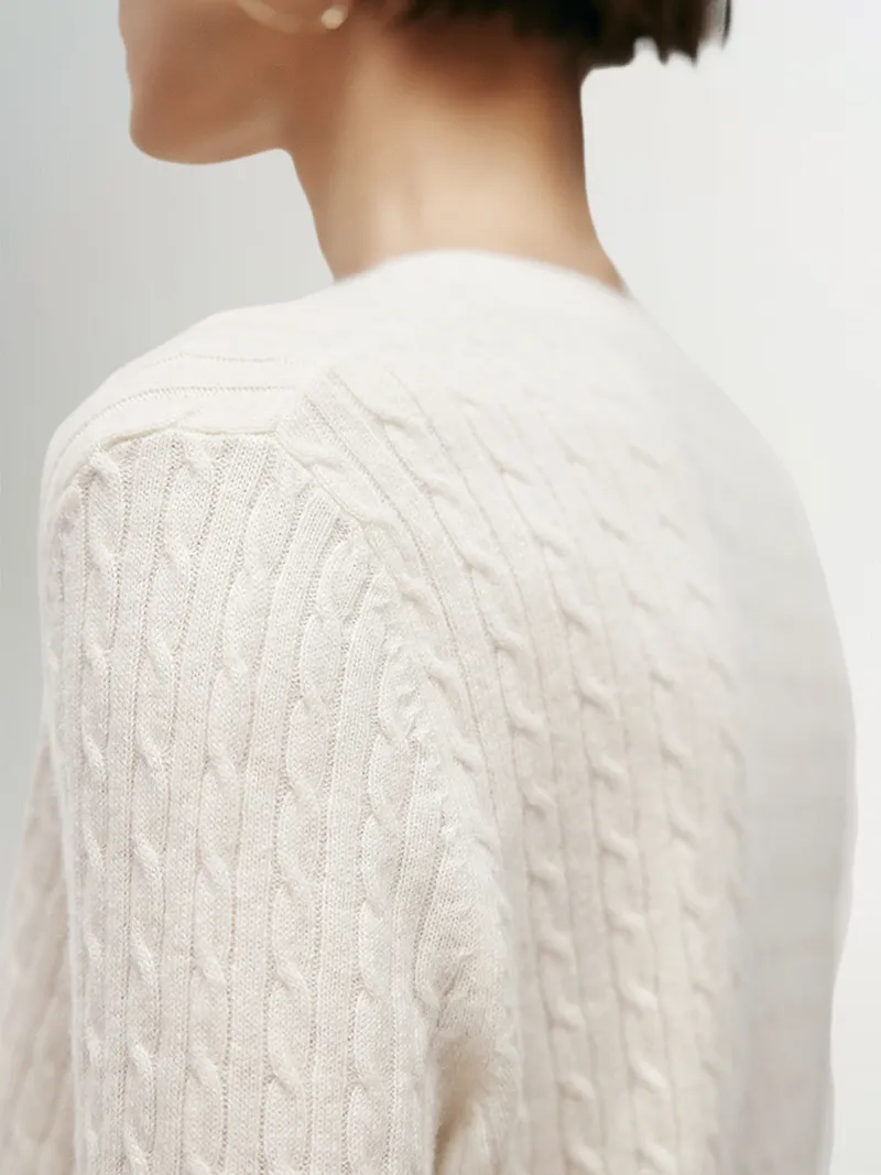 Cable Knit Cashmere Cardigan