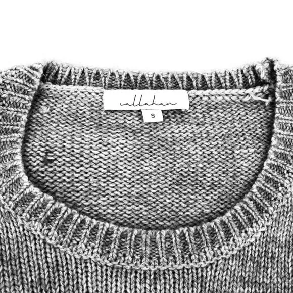 Callahan Boxy Wool Sweater Grey size Small