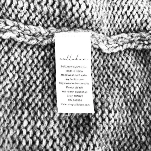 Callahan Boxy Wool Sweater Grey size Small