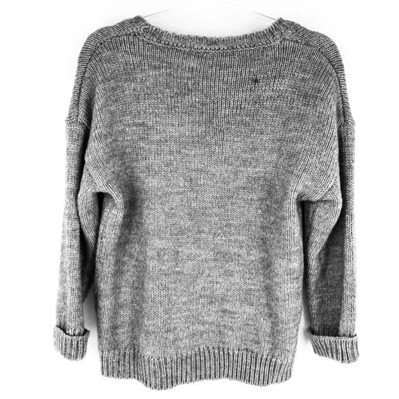 Callahan Boxy Wool Sweater Grey size Small