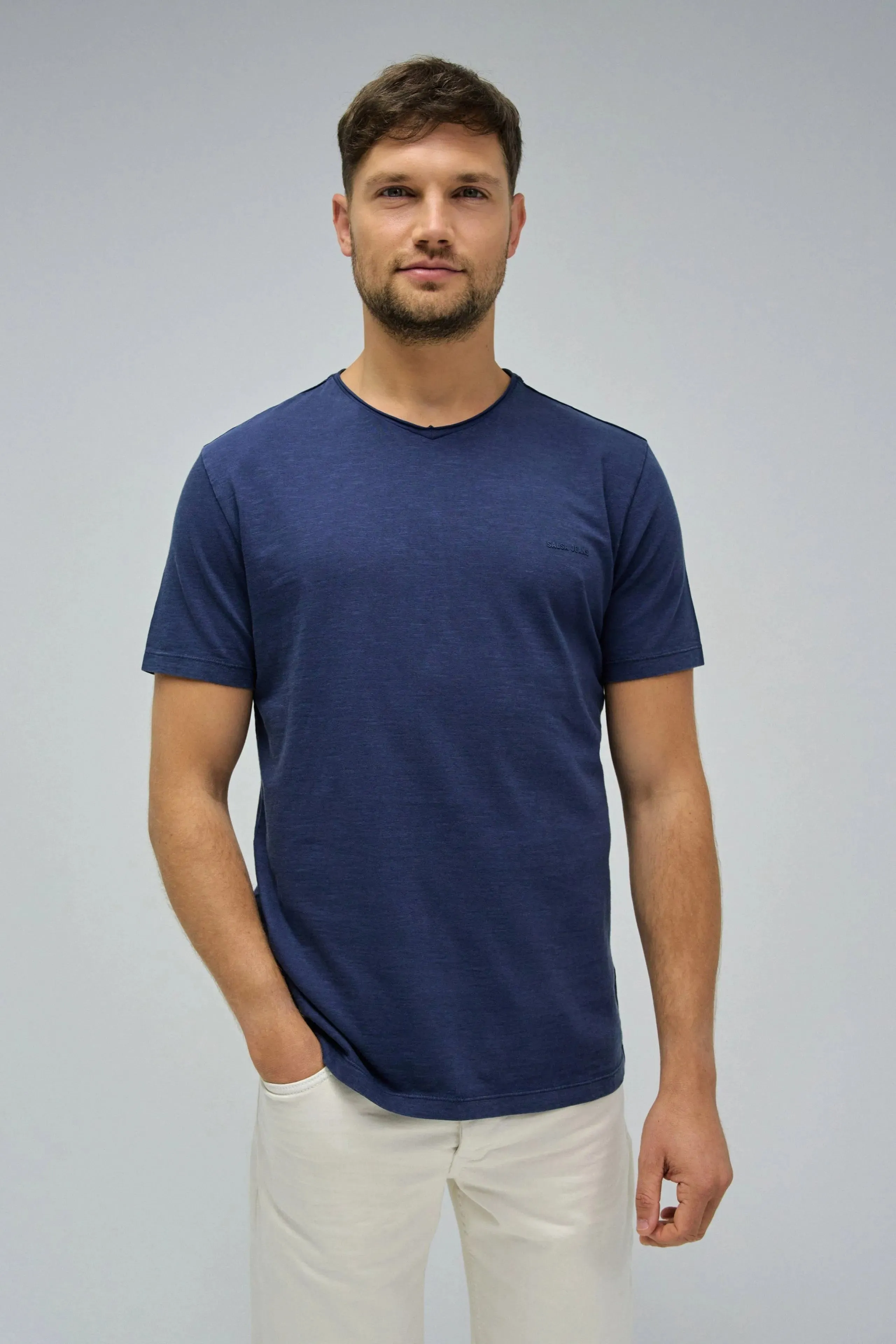 Camiseta SALSA Tintado y Logotipo Azul