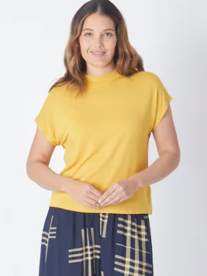Cap Under Jacket Top -  Mustard - 25892