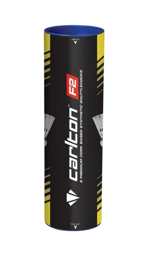 Carlton F2 Ti White Fast Badminton Nylon Shuttles / Shuttlecocks - Tube 6